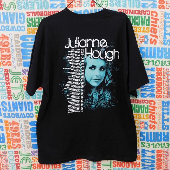Y2K Julianne Hough Tour T Shirt Size XL 2008 Double Sided Black - Picture 4 of 5